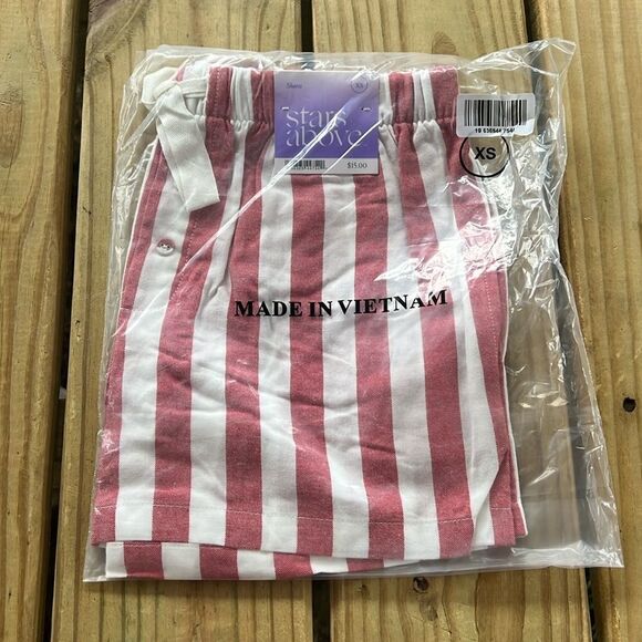NWT Stars Above Size XS Red White Sleep Striped Shorts Pajama PJ - Picture 2 of 6